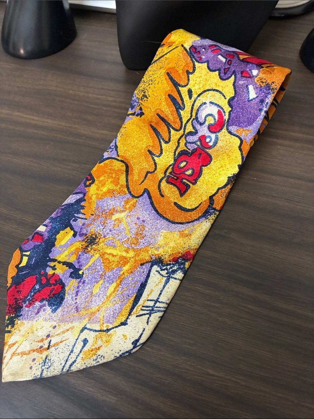 RARE! Vintage 1990s Gianni Versace CRASH Pop Art Abstract Men's Tie 100% Silk
